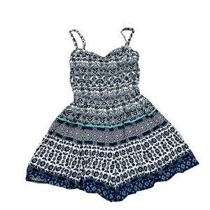 Hollister Kids Blue and White Patterned Romper